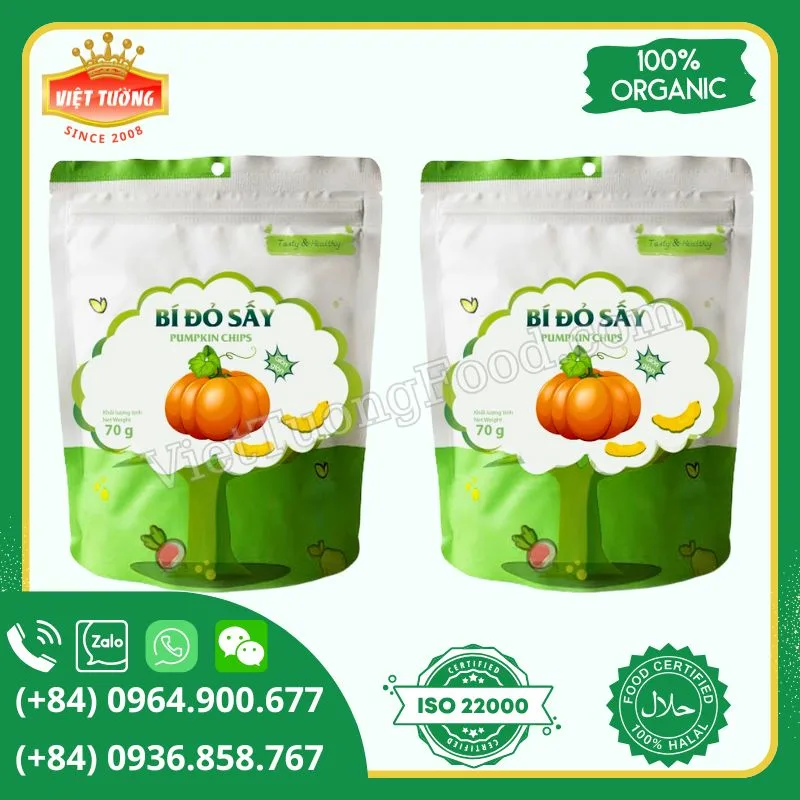 Bí đỏ sấy giòn - Crispy Dried Red Pumpkin Bí đỏ sấy giòn - Crispy Dried Red Pumpkin